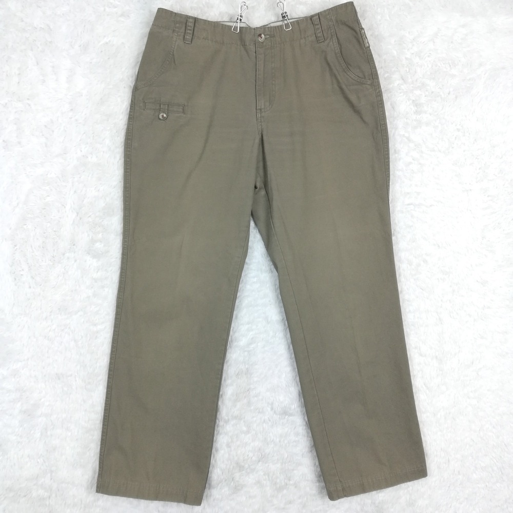 Columbia Womens Pants Straight‎ Leg Trail High Rise Taupe Khaki Casual 12
